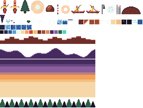 Paddle Out reusable sprite, tile, and background asset sheet