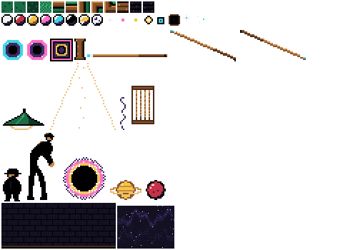 Deep Pocket reusable sprite, tile, and background asset sheet